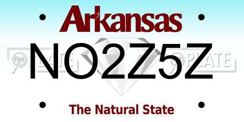 NO2Z5Z Arkansas License Plate