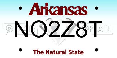 NO2Z8T Arkansas License Plate
