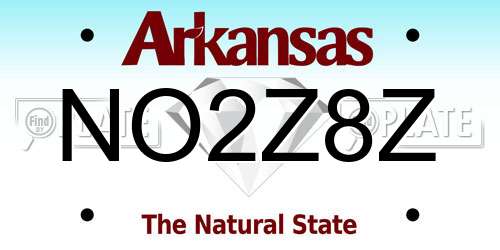 NO2Z8Z Arkansas License Plate