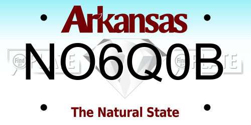 NO6Q0B Arkansas License Plate