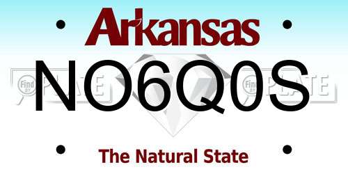 NO6Q0S Arkansas License Plate