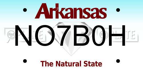 NO7B0H Arkansas License Plate