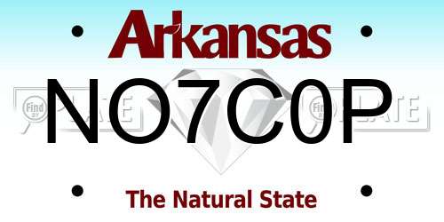 NO7C0P Arkansas License Plate