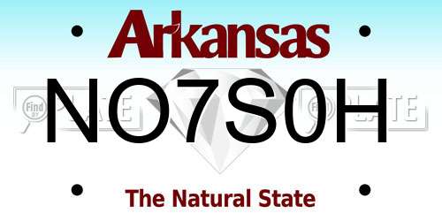 NO7S0H Arkansas License Plate