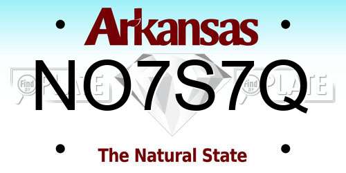 NO7S7Q Arkansas License Plate