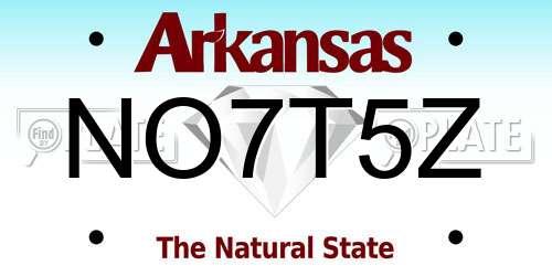 NO7T5Z Arkansas License Plate