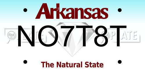 NO7T8T Arkansas License Plate