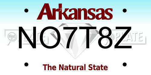NO7T8Z Arkansas License Plate