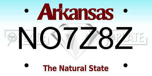 NO7Z8Z Arkansas License Plate