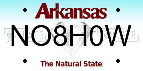 NO8H0W Arkansas License Plate