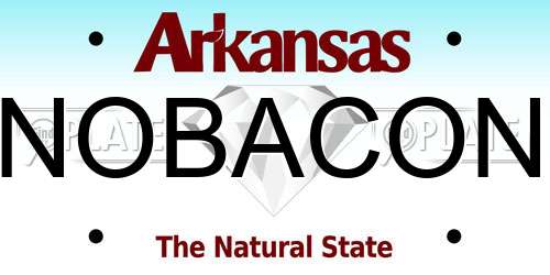 NOBACON Arkansas License Plate