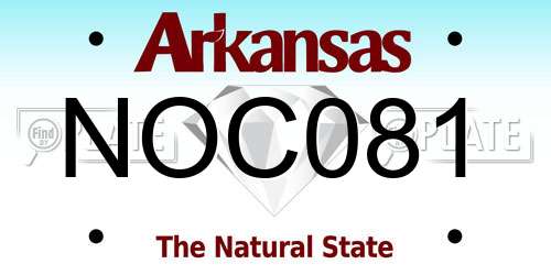 NOC081 Arkansas License Plate