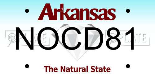NOCD81 Arkansas License Plate