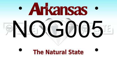 NOG005 Arkansas License Plate