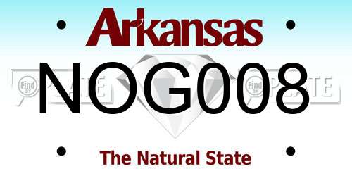 NOG008 Arkansas License Plate