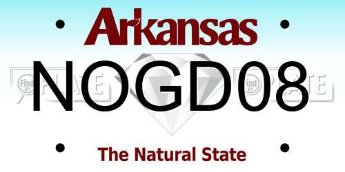NOGD08 Arkansas License Plate