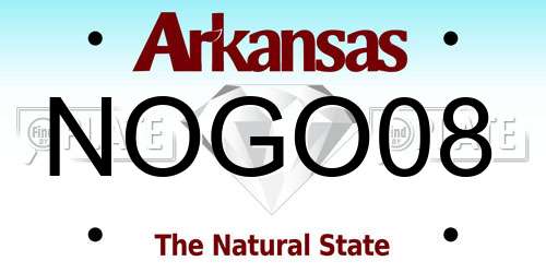NOGO08 Arkansas License Plate
