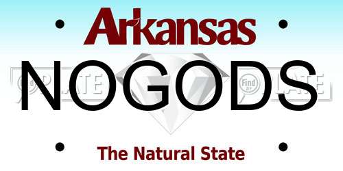 NOGODS Arkansas License Plate