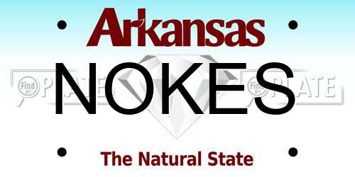 NOKES Arkansas License Plate