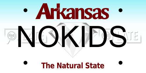NOKIDS Arkansas License Plate