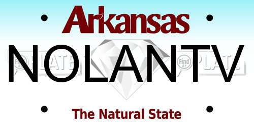 NOLANTV Arkansas License Plate