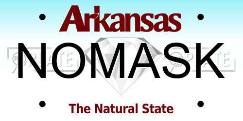 NOMASK Arkansas License Plate