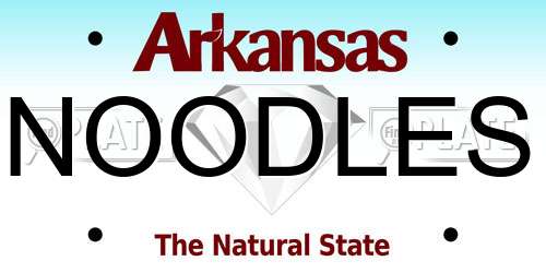NOODLES Arkansas License Plate