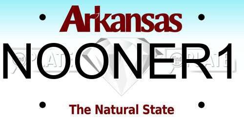 NOONER1 Arkansas License Plate