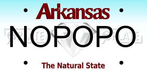 NOPOPO Arkansas License Plate