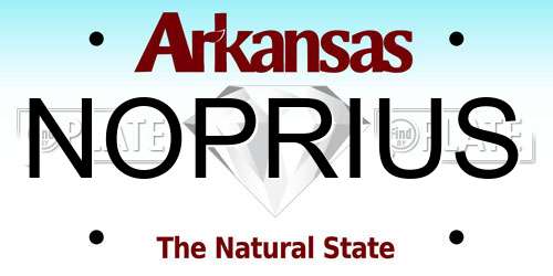 NOPRIUS Arkansas License Plate