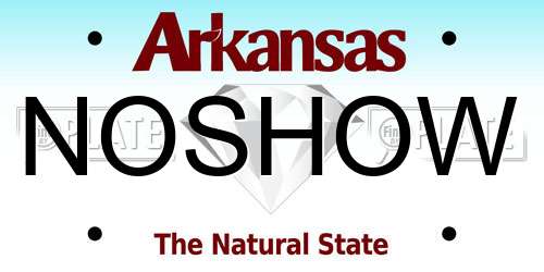 NOSHOW Arkansas License Plate