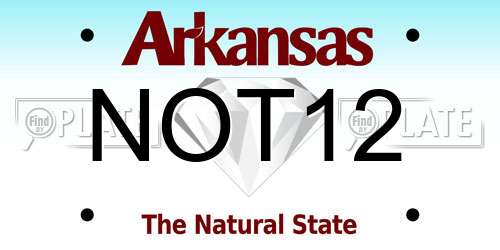NOT12 Arkansas License Plate