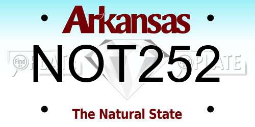 NOT252 Arkansas License Plate