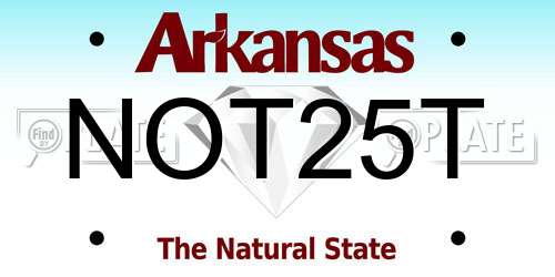 NOT25T Arkansas License Plate