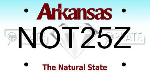 NOT25Z Arkansas License Plate