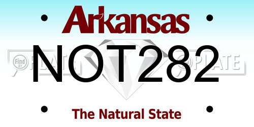 NOT282 Arkansas License Plate