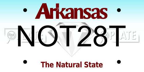 NOT28T Arkansas License Plate