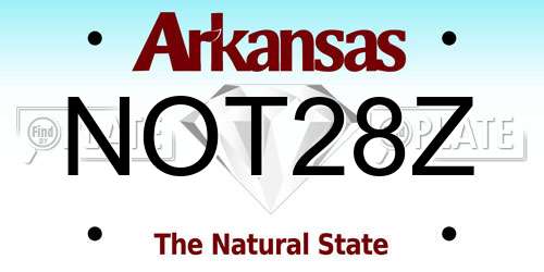 NOT28Z Arkansas License Plate