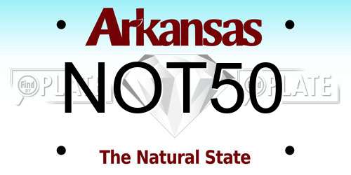 NOT50 Arkansas License Plate