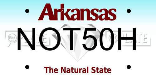 NOT50H Arkansas License Plate