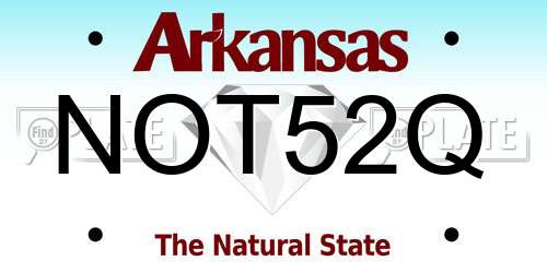 NOT52Q Arkansas License Plate