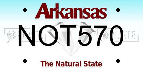 NOT570 Arkansas License Plate