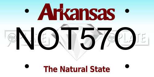 NOT57O Arkansas License Plate
