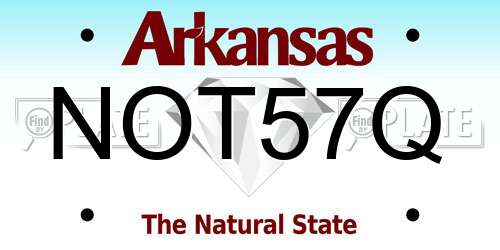 NOT57Q Arkansas License Plate