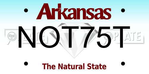 NOT75T Arkansas License Plate