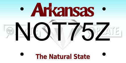 NOT75Z Arkansas License Plate