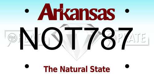 NOT787 Arkansas License Plate