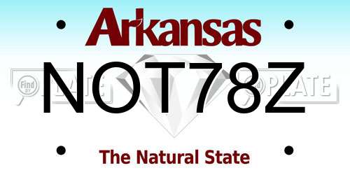 NOT78Z Arkansas License Plate
