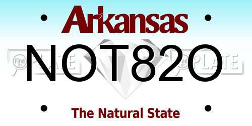 NOT82O Arkansas License Plate