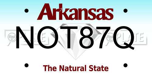 NOT87Q Arkansas License Plate
